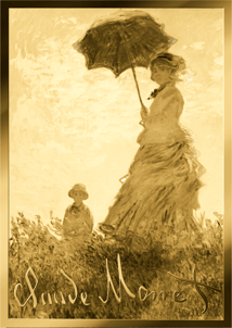 Gold Claude Monet Frau mit Sonnenschirm Münze
