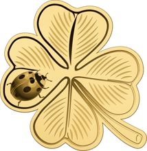 1/200 oz Gold Kleeblatt mit Marienkäfer Münze