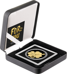 1/200 oz Gold Kleeblatt mit Marienkäfer Münze
