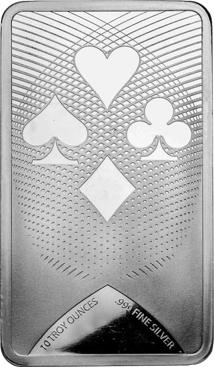 10 Unze Silberbarren Spielkarte Pik Ass