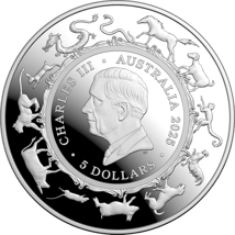 1 Unze Silber Lunar Serie RAM Schlange 2025 (Auflage: 7.500 | Gewölbt | Polierte Platte)