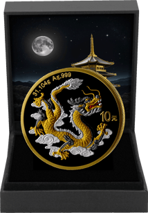 1 Unze Silber China Drache Golden Dragon 2025 (Auflage: 100 | teilvergoldet)