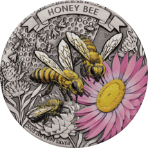 2 Unzen Silber Honigbiene 2025 (Auflage: 2.000 | Antik Finish)