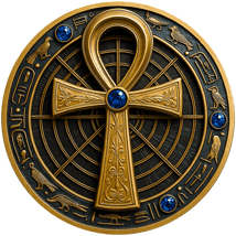 1 Unze Silber Altes Ägypten Anch 2025 (Auflage: 100 | saphirfarbene Kristalle | teilvergoldet)