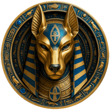 1 Unze Silber Altes Ägypten Anubis 2025 (Auflage: 100 | saphirfarbene Kristalle | teilvergoldet)