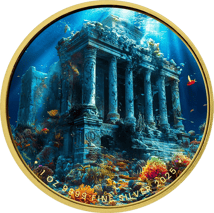 1 Unze Silber Atlantis - Versunkener Tempel 2025 (Auflage: 100 | teilvergoldet)