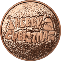 1 Unze Kupfermünze Merry Christmas Graffiti
