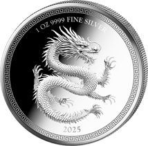 1 Unze Silber Chinesischer Drache 2025 (Auflage: 1.000 | Polierte Platte)