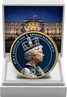 1 Unze Silber 3. Todestag Queen Elisabeth II. 2025 (Auflage: 100 | teilvergoldet)