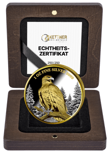 1 Unze Silber Heimische Tiere Steinadler 2025 (Auflage: 250 | teilvergoldet | Polierte Platte)