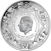 1 Unze Silber Britische Monarchen 2025 ( Auflage: 500 | teilvergoldet | Polierte Platte)