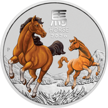 1/4 Unze Silber Lunar III Pferd 2026 Hobart Coin Show (Auflage: 2.026 | coloriert)