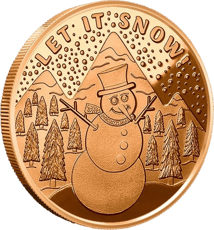 1 Unze Kupfermünze Let it Snow