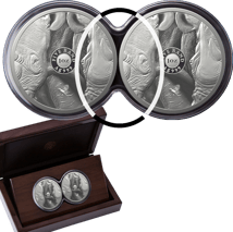 2 x 1 Unze Silber Big Five III Nashorn 2025 Doppelkapsel (Auflage: 1.000 | Polierte Platte)