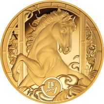1 Unze Gold Jahr des Pferdes 2026 (Auflage: 150 | Polierte Platte)