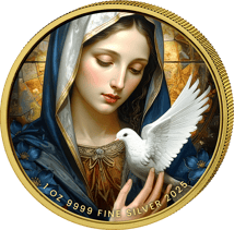 1 Unze Silber Maria Mutter Gottes mit Taube 2025 (Auflage: 100 | teilvergoldet)