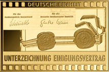 Gold Unterzeichnung Einigungsvertrag Münze