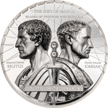 2 Unze Silber Caesar vs. Brutus 2025 (Auflage: 500 | High Relief | Polierte Platte)