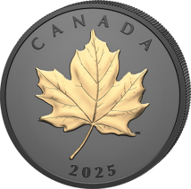 1 Unze Silber Black Elegant Maple Leaf 2025 (Auflage: 5.500 | Rhodium | teilvergoldet | Matte Proof)