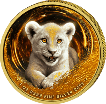 1 oz Silver African Animal Babies Lion 2025 (Mintage: 100 | partially gold-plated)
