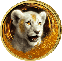 1 oz Silver African Animal Babies Lion 2025 (Mintage: 100 | partially gold-plated)