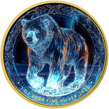 1 oz Silver Siberian Polar Bear 2025 (Mintage: 100 | partially gold-plated)
