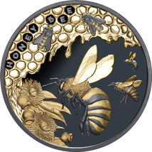 1 Unze Silber Honigbiene 2025 (Auflage: 750 | teilvergoldet | Black Proof)