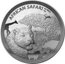 1kg Silber African Safari Leopard 2019 (Auflage: 100 | Antik Finish | Zertifikat Nr. 100)