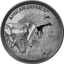 1kg Silber African Safari Elefant 2020 (Auflage: 100 | Antik Finish | Zertifikat Nr. 100)