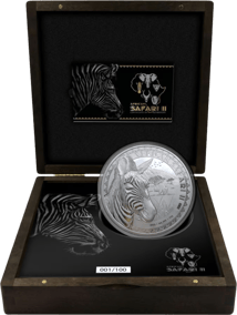 1kg Silber African Safari II Zebra 2022 (Auflage: 100 | Polierte Platte | Zertifikat Nr. 001)
