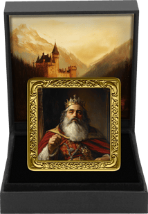 1 Unze Silber Bilderrahmen Gemälde Karl der Große (Auflage: 100 | teilvergoldet)