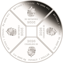 4 x 1 Unze Silber Jahr des Pferdes 2026 (Auflage: 1.500 | Polierte Platte)