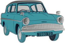 1 Unze Silber Harry Potter Ford Anglia 2025 (Auflage: 1.000 | Polierte Platte)