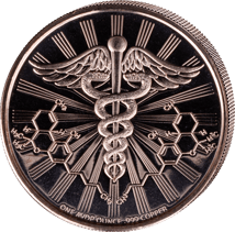 1 Unze Kupfermünze Hidden Leaf