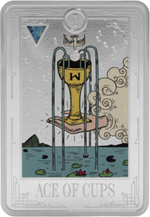1 Unze Silber Tarotkarte Ace of Cups 2025 (Auflage: 1.000 | Polierte Platte)