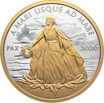 1 Unze Silber Canada Peace Dollar 2026 (Auflage: 8.000 | teilvergoldet | Polierte Platte)
