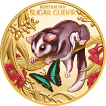 1 Unze Gold Baby Sugar Glider Cute & Cuddly 2026 (Auflage: 99 | Polierte Platte)