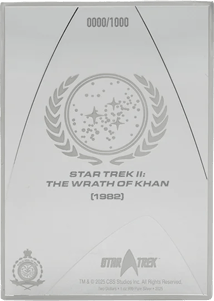 1 Unze Silber Star Trek Der Zorn des Khan Filmplakat 2025 (Auflage: 1.000 | Polierte Platte)