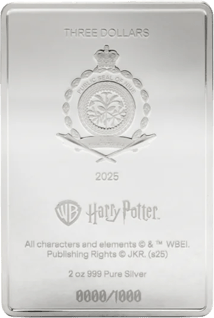 2 Unze Silber Harry Potter Heiligtümer des Todes Buchcover 2025 (Auflage: 1.000 | Polierte Platte)