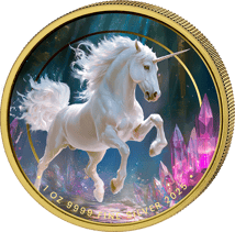 1 Unze Silber Einhorn 2025 (Auflage: 100 | teilvergoldet)