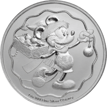 1 Unze Silber Disney Mickey Maus Christmas 2025 (Auflage. 10.000)