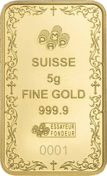 5g Goldbarren PAMP Christliches Kreuz (Auflage: 7.500)