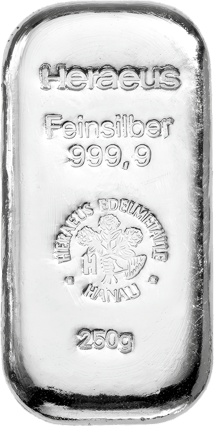250g Silberbarren Heraeus