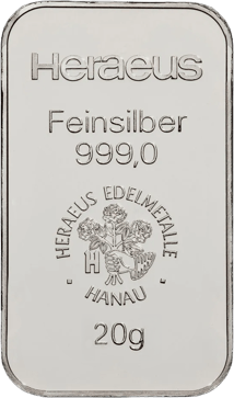 20g Silberbarren Heraeus