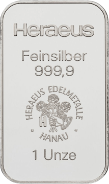 1 Unze Silberbarren Heraeus