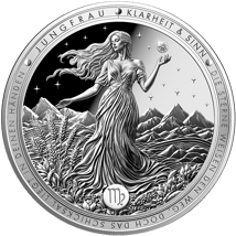 1 Unze Silber Sternzeichen Jungfrau 2026 (Auflage: 5.000 | Diamant | Polierte Platte)