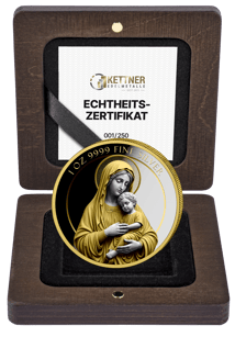 1 Unze Silber Maria Mutter Gottes (Auflage: 250 | teilvergoldet | Polierte Platte)
