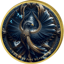 1 Unze Silber Mystischer Phönix 2025 (Auflage: 100 | teilvergoldet)