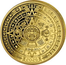 1 Unze Silber Aztekenkalender 2026 (Auflage: 5.000 | vergoldet)