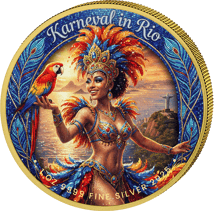 1 Unze Silber Karneval in Rio de Janeiro 2025 (Auflage: 100 | teilvergoldet)